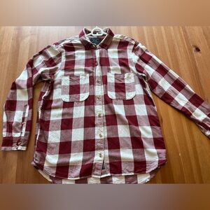 Abercrombie & Fitch Burgundy and Cream Plaid Shirt